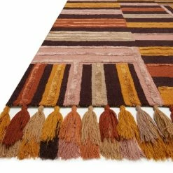 Cheapest ๐ LOLOI JAMILA WOOL+VISCOSE TASSEL RUG: SPICE, BORDEAUX ๐ 8 LOLOI JAMILA WOOL+VISCOSE TASSEL RUG: SPICE, BORDEAUX