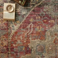 LOLOI JAVARI 08 RUG: BERRY / SUNRISE