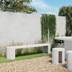 Cheapest ๐งจ MOES DECO WHITE TERRAZZO OUTDOOR DINING BENCH โค๏ธ 12 MOES DECO WHITE TERRAZZO OUTDOOR DINING BENCH