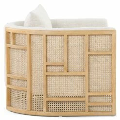 FOUR HANDS JUNE NATURAL OAK + CANE BARREL CHAIR