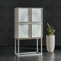 HOOKER KANDIN LINEN PANELED BAR CABINET Furniture