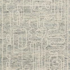 LOLOI LEELA 04 HOOKED WOOL RUG: DENIM, IVORY
