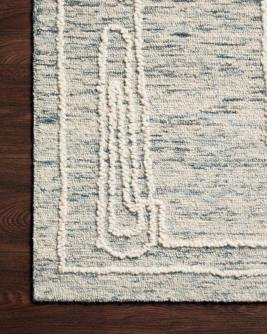 Brand new π LOLOI LEELA 04 HOOKED WOOL RUG: DENIM, IVORY π 2 LOLOI LEELA 04 HOOKED WOOL RUG: DENIM, IVORY