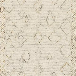 LOLOI LEELA 03 HOOKED WOOL RUG: IVORY, LAGOON