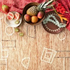 LOLOI LEELA 05 HOOKED WOOL RUG: TERRACOTTA