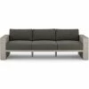FOUR HANDS LEROY OUTDOOR SOFA: WEATHERED GREY TEAK