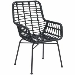 ZUO Outdoor LYON BLACK WICKER DINING CHAIR | SET OF 2