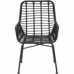 ZUO Outdoor LYON BLACK WICKER DINING CHAIR | SET OF 2