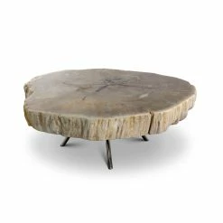 URBIA Furniture LASTRA PETRIFIED WOOD NESTING COFFEE TABLES: LIGHT