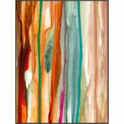 L ART "LINES OF HAPPINESS" MARBLE GLAZE CANVAS ART
