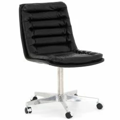 FOUR HANDS MALIBU RIDER BLACK LEATHER DESK CHAIR Office