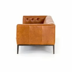 FOUR HANDS MARLIN LEATHER SOFA: MANHATTAN SYCAMORE