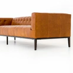 FOUR HANDS MARLIN LEATHER SOFA: MANHATTAN SYCAMORE