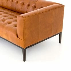 FOUR HANDS MARLIN LEATHER SOFA: MANHATTAN SYCAMORE