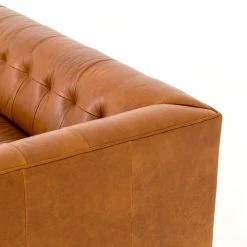 FOUR HANDS MARLIN LEATHER SOFA: MANHATTAN SYCAMORE