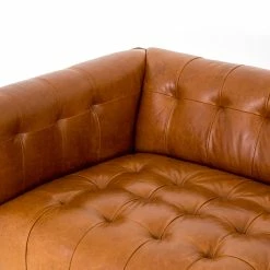 FOUR HANDS MARLIN LEATHER SOFA: MANHATTAN SYCAMORE