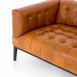 FOUR HANDS MARLIN LEATHER SOFA: MANHATTAN SYCAMORE