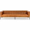 FOUR HANDS MARLIN LEATHER SOFA: MANHATTAN SYCAMORE