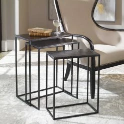 UTTERMOST MOJO METALLIC SLAB NESTING TABLES