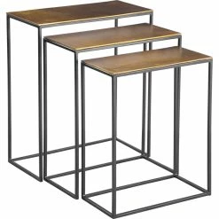 UTTERMOST MOJO METALLIC SLAB NESTING TABLES