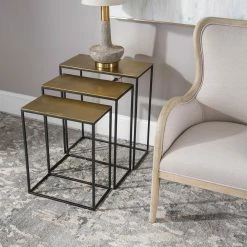 UTTERMOST MOJO METALLIC SLAB NESTING TABLES