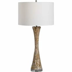 UTTERMOST MOTTLED AMBER GLAZE CERAMIC LAMP