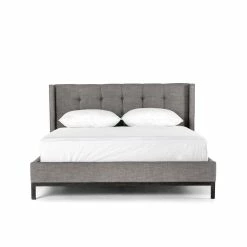 FOUR HANDS Furniture NEWHALL HARBOR GRAY UPHOLSTERED BED