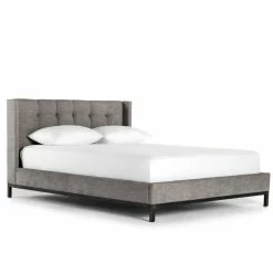 FOUR HANDS Furniture NEWHALL HARBOR GRAY UPHOLSTERED BED