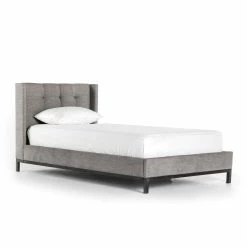 FOUR HANDS Furniture NEWHALL HARBOR GRAY UPHOLSTERED BED