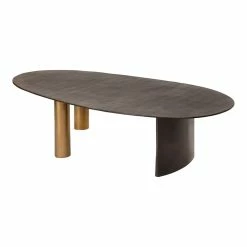 MOES NICKO RAW ALUMINUM OVAL COFFEE TABLE Living Room