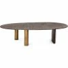 MOES NICKO RAW ALUMINUM OVAL COFFEE TABLE Living Room