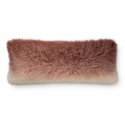 LOLOI Pillows + Poufs DUSTY ROSE HOMBRE FAUX SHERPA PILLOW