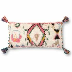 LOLOI Pillows + Poufs ELSIE MOROCCAN BERBER SHAG LUMBAR PILLOW