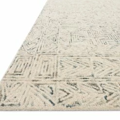 LOLOI PEREGRINE HAND-TUFTED WOOL RUG: IVORY, DENIM