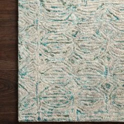 LOLOI PEREGRINE HAND-TUFTED WOOL RUG: AQUA