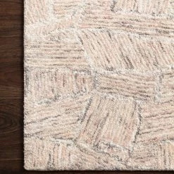 LOLOI PEREGRINE HAND-TUFTED WOOL RUG: BLUSH, GREY