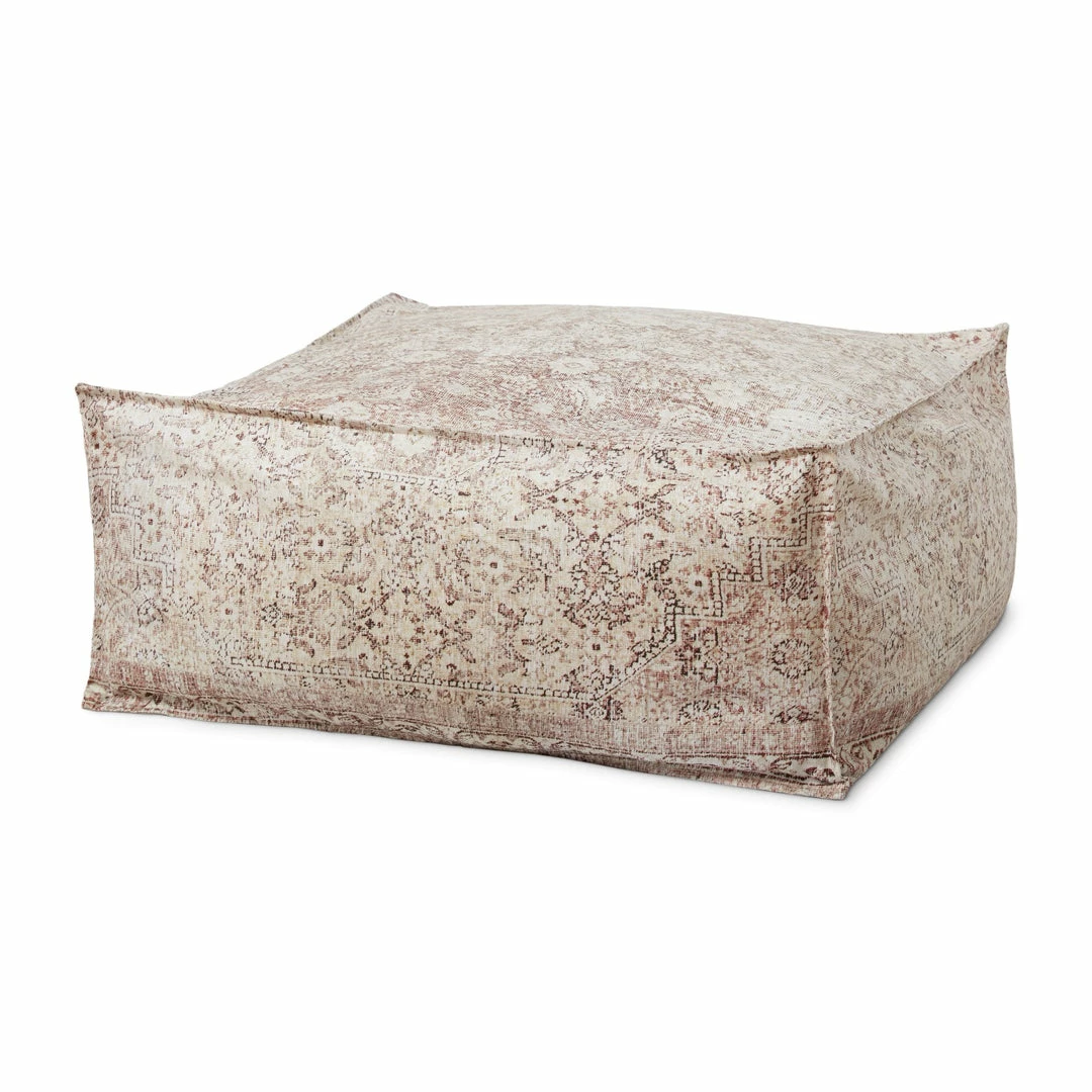 Discount π― LOLOI SIENNA CHAMPAGNE VINTAGE PRINT POUF Benches + Ottomans + Stools β€οΈ 1 LOLOI SIENNA CHAMPAGNE VINTAGE PRINT POUF Benches + Ottomans + Stools