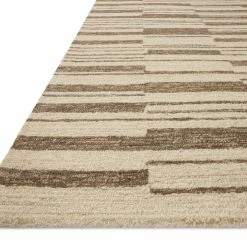 LOLOI POLLY HAND-TUFTED WOOL + JUTE RUG: BEIGE, TOBACCO