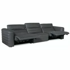 HOOKER Living Room CHATELIAN POWER RECLINER LEATHER SOFA: STATELY GREY