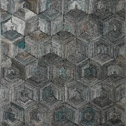 LOLOI PRESCOTT POLYESTER, WOOL + VISCOSE RUG: METAL