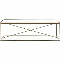 FOUR HANDS RADIATE BRASS IRON + GLASS TOP COFFEE TABLE Furniture