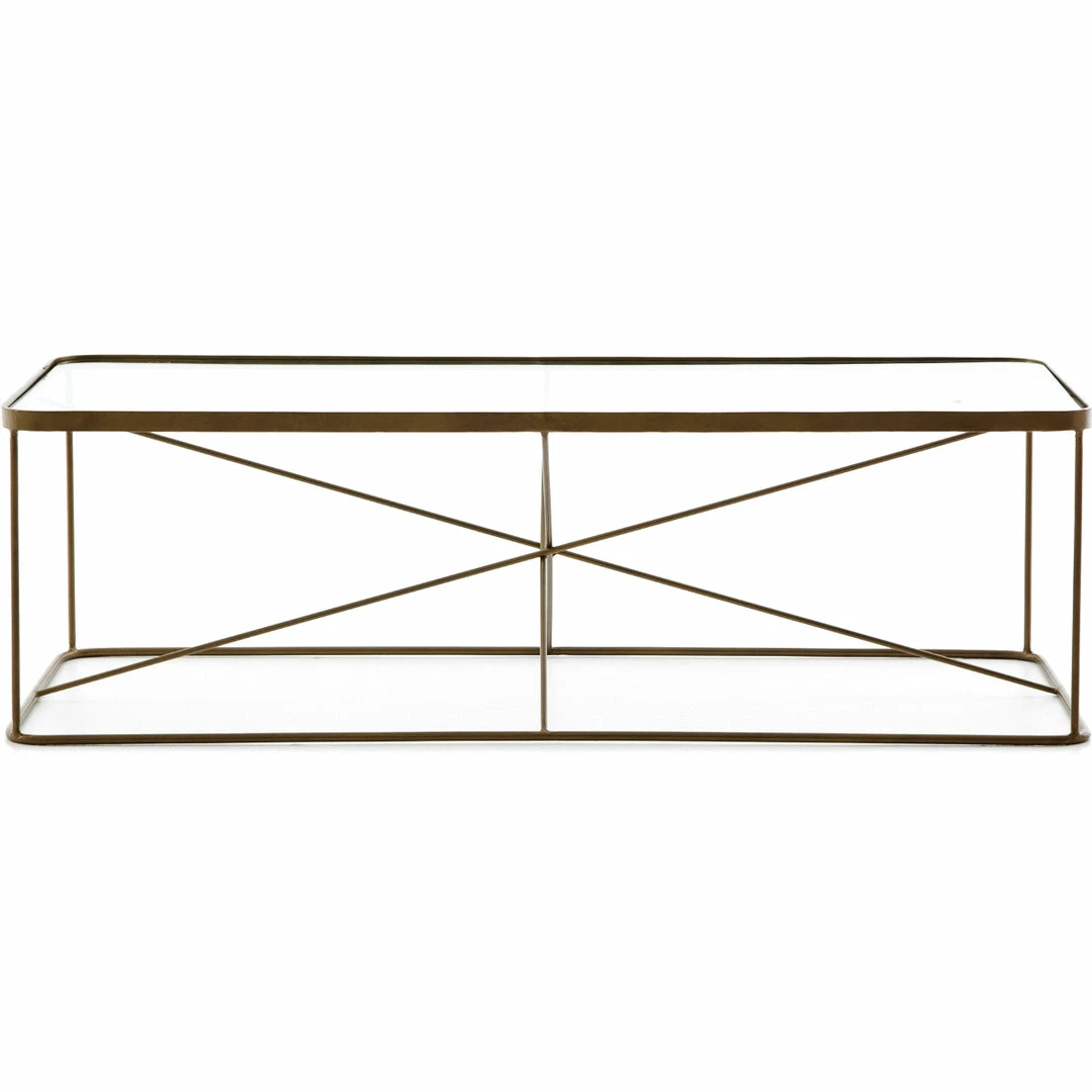 Wholesale 🤩 FOUR HANDS RADIATE BRASS IRON + GLASS TOP COFFEE TABLE Furniture 🥰 1 FOUR HANDS RADIATE BRASS IRON + GLASS TOP COFFEE TABLE Furniture