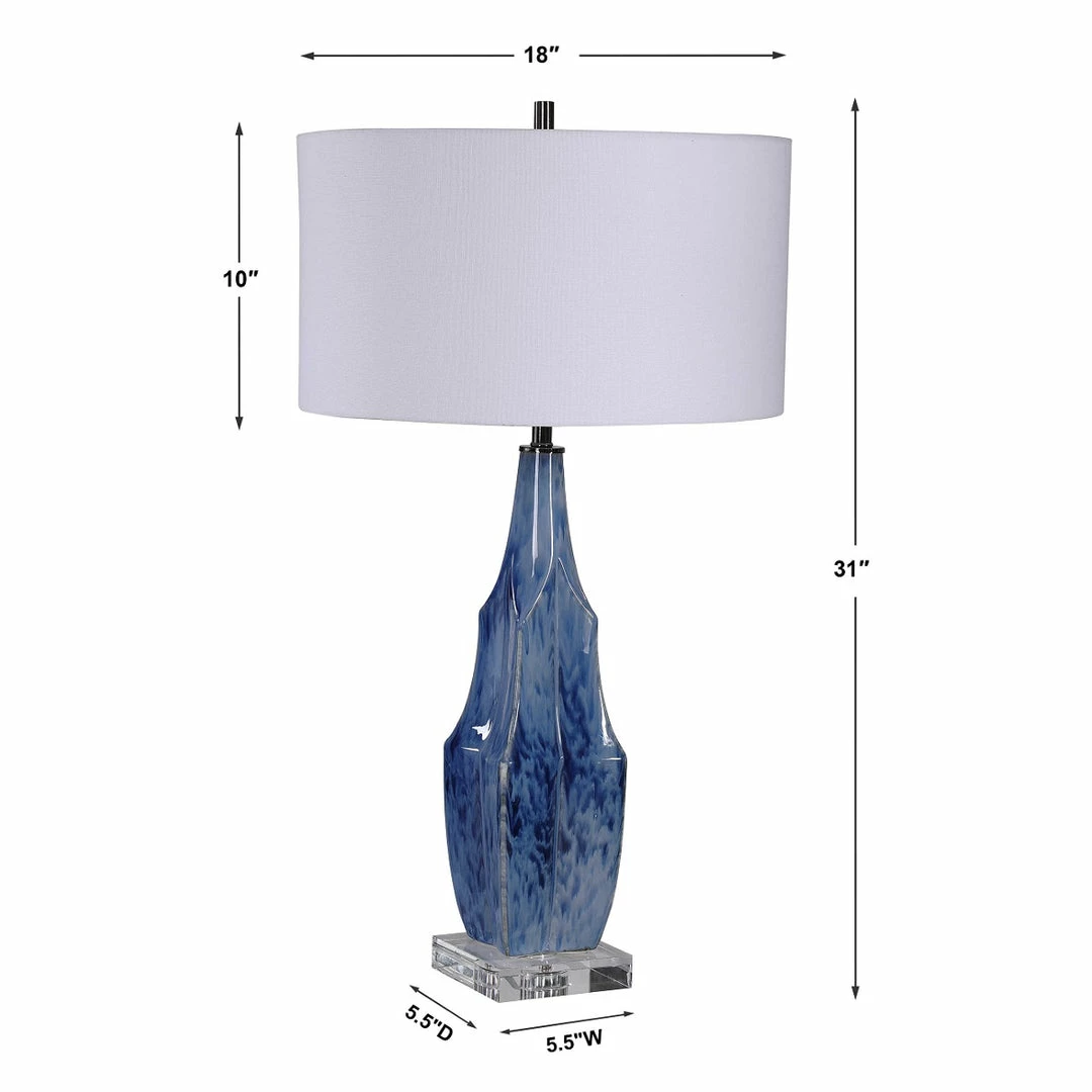 New 💯 UTTERMOST REACTIVE INDIGO BLUE GLAZE CERAMIC LAMP Lighting ✔️ 6 UTTERMOST REACTIVE INDIGO BLUE GLAZE CERAMIC LAMP Lighting