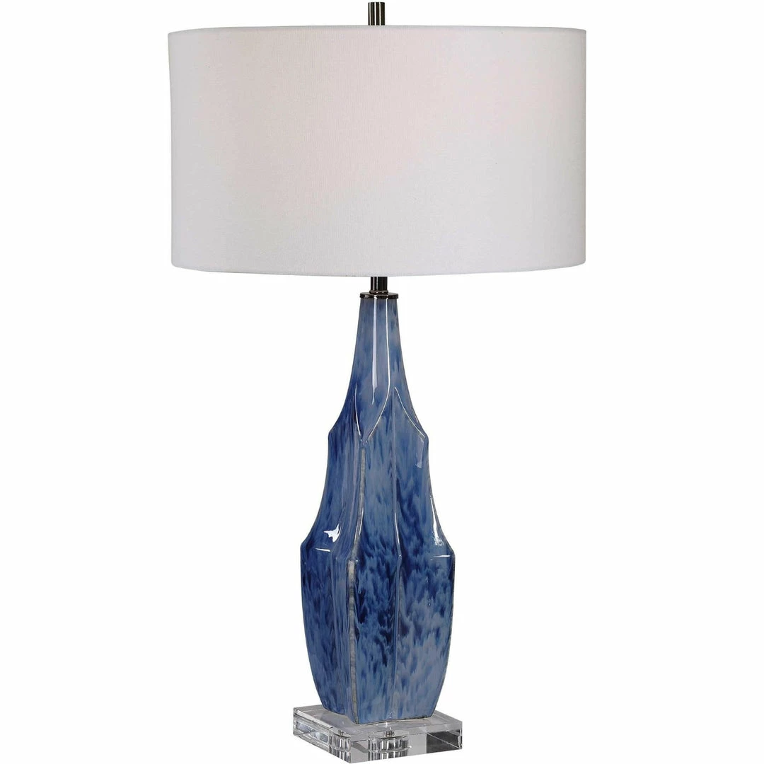 New 💯 UTTERMOST REACTIVE INDIGO BLUE GLAZE CERAMIC LAMP Lighting ✔️ 1 UTTERMOST REACTIVE INDIGO BLUE GLAZE CERAMIC LAMP Lighting