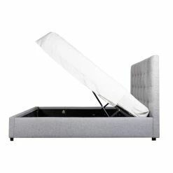 MOES LIAM STORAGE BED: GRAY LINEN