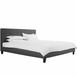 MOES Bedroom ZOEY BED: GRAY LINEN