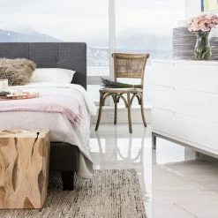 MOES Bedroom ZOEY BED: GRAY LINEN