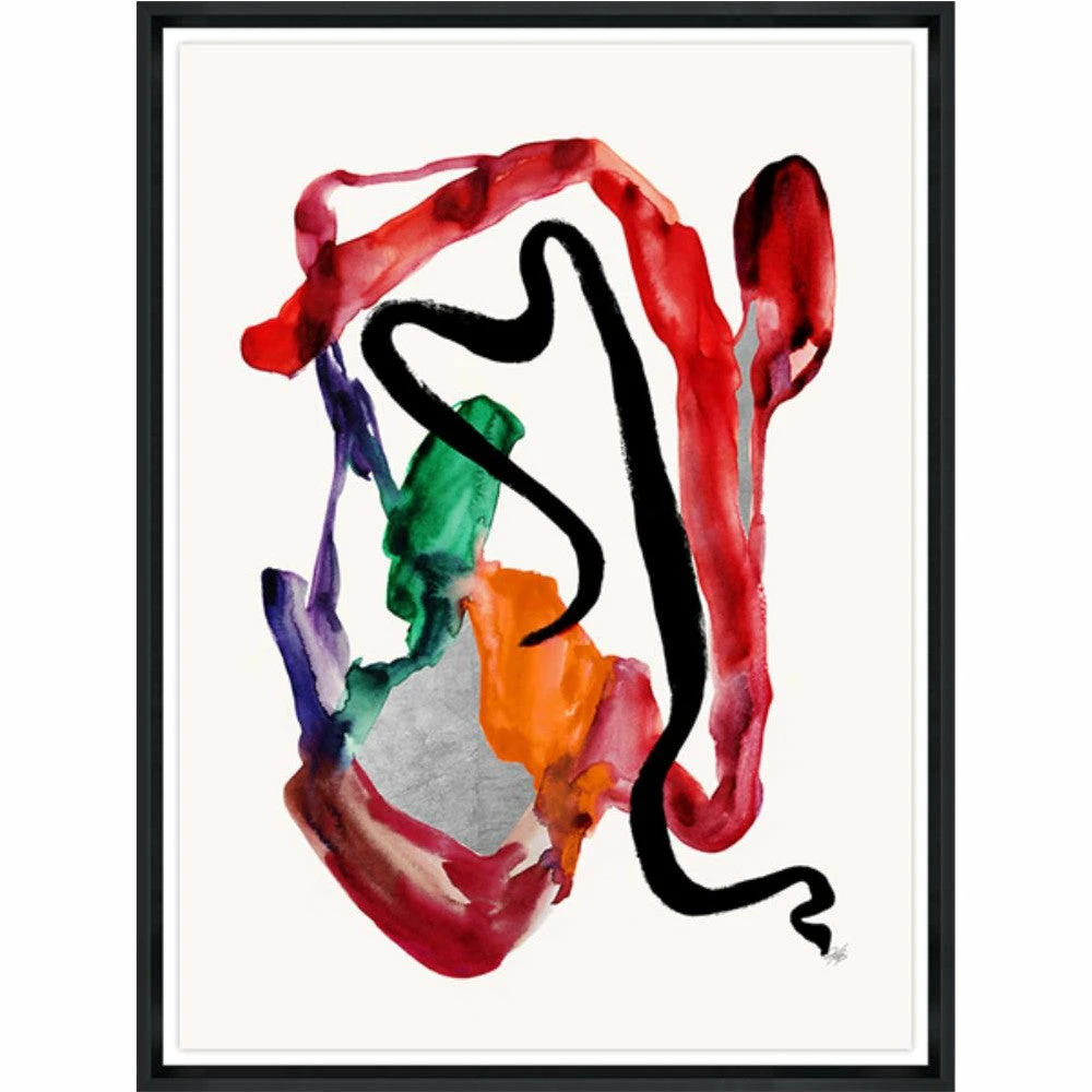 L ART Wall Art "ROJO CORAZON" GLASS FRAMED ART SERIES