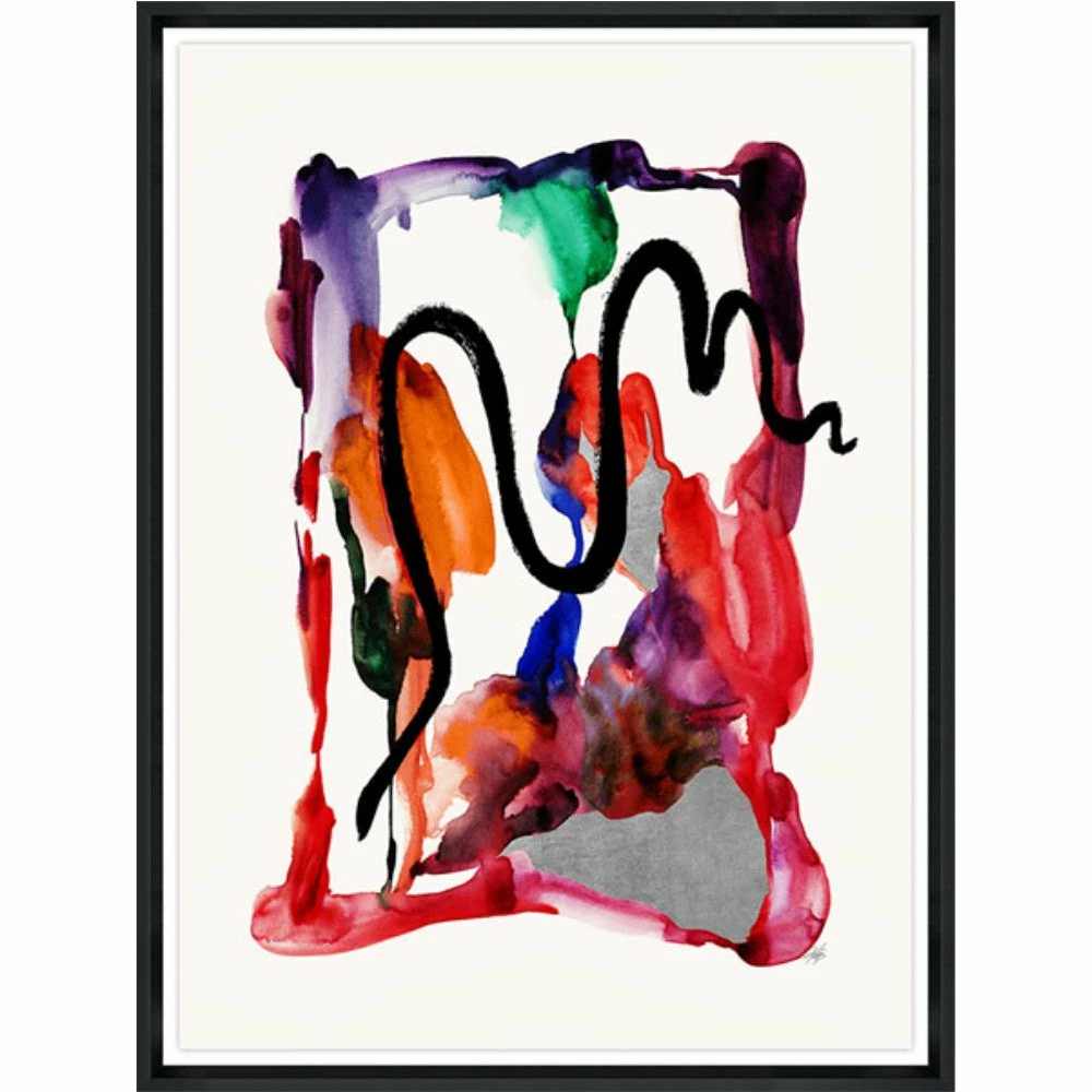 L ART Wall Art "ROJO CORAZON" GLASS FRAMED ART SERIES