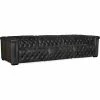 HOOKER SAVION GRANDIER TUFTED LEATHER SOFA: BELLAGIO GRAVEL